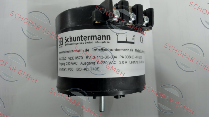 Schuntermann Transformatoren-RV 230/2 G060 230/0-230V 2A 3PKT