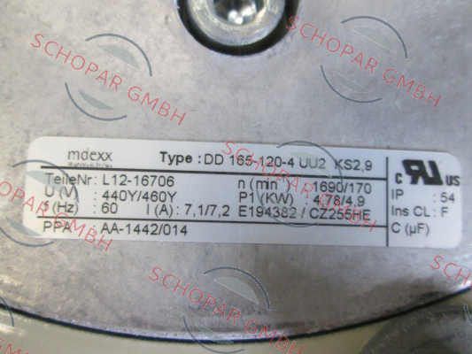 Mdexx-Type: DD 165-120-4 UU2 KS2.9 