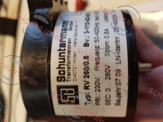 Schuntermann Transformatoren-RV 260/0.80 311302531