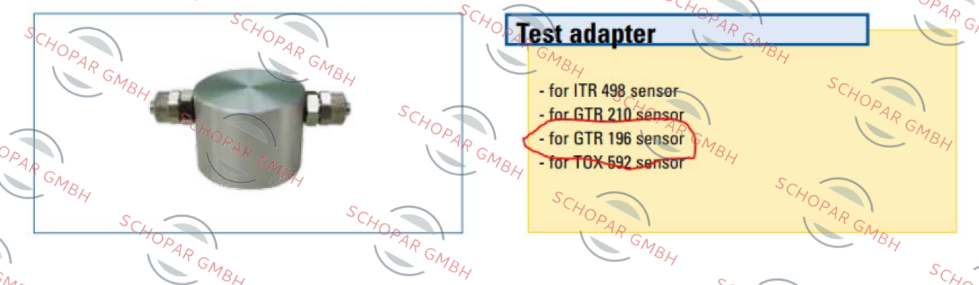 Ados-Flow adapter for GTR 196 