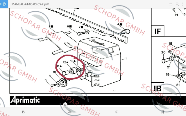 Aprimatic-Counter roll for Aprimatic AT80 Z16 