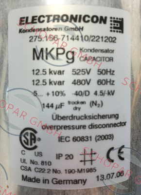 Electronicon-MKPg 275.156-714410221202 