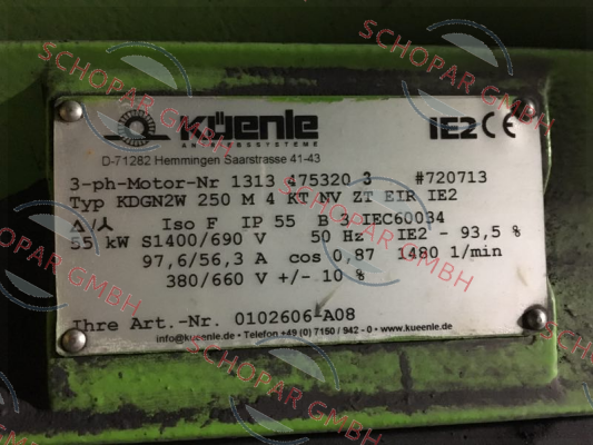 Küenle-KDGN2W  250M 4 KT   NV ZT  EIR  IE2 (OEM) 