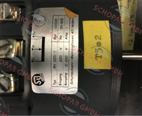 Schuntermann Transformatoren-RV220/1, replacement RV 230/1