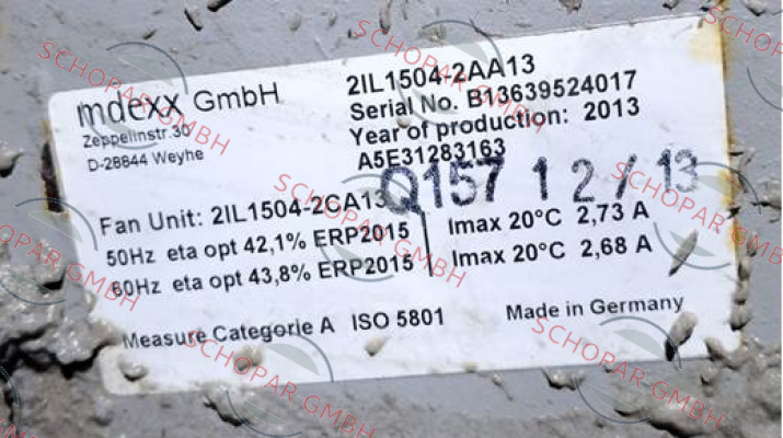 Mdexx-2IL1504-2AA13 S/N: B13639524017