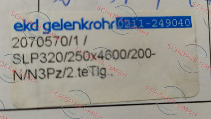 Ekd Gelenkrohr-SLP 320 /250 x 4600 / 200-N/N 3Pz/2.te Tlg.