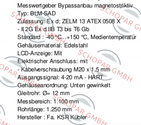 Ksr Kuebler-FFG -BP.20H3OD-DTK48-1100 (10158833)