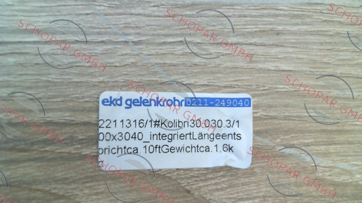 Ekd Gelenkrohr-30.030.3/100 x3040