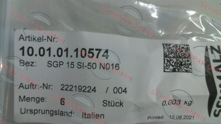 Schmalz-SGP 15 SI-50 N016