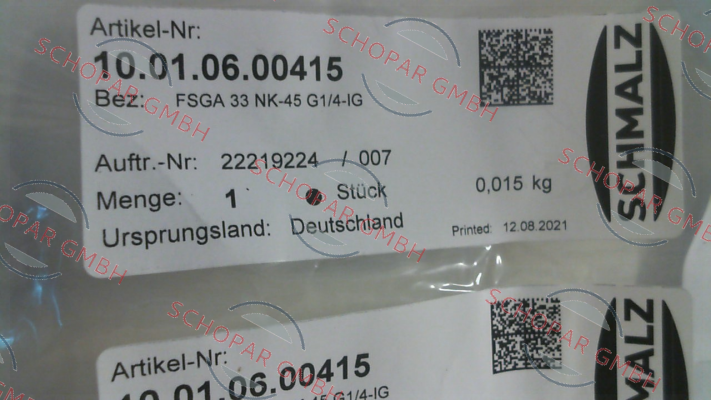 Schmalz-FSGA 33 NK-45 G1/4-IG