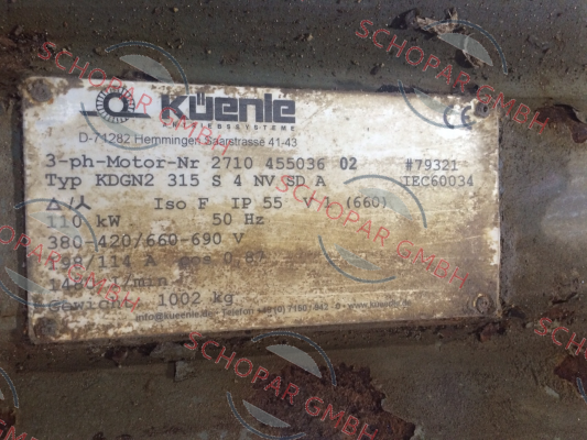Küenle-Cooling Fan For 2710 455036 02 79321 