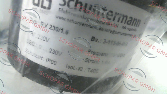 Schuntermann Transformatoren-P/N: 311305010, Type: RV 230/1.6