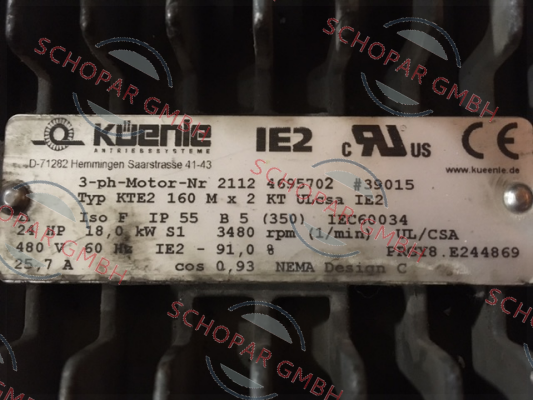 Küenle-KTE2 160 M x 2 KT ULcsa IE2   OEM!! 