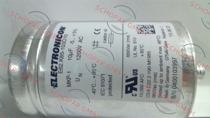 Electronicon-P/N:1030028; Type: E62.K85-103D10